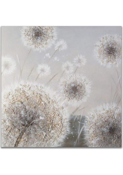 Polenler Yağlı Boya Dokulu Tablo Gümüş Çerçeve 100X100 cm fiyatları