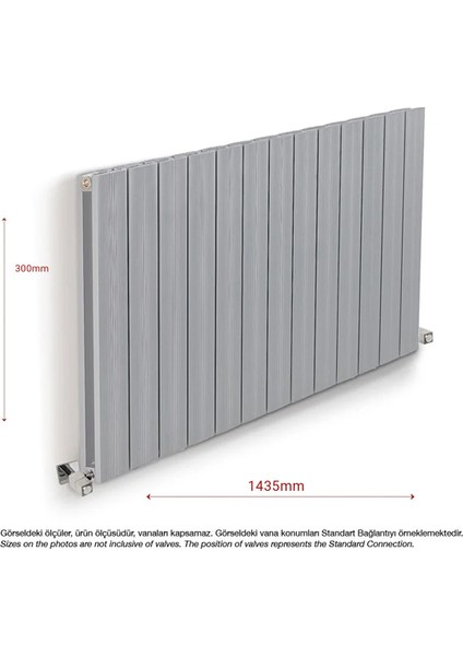 300X1435MM Amber Yatay Gümüş Gri Alüminyum Radyatör fiyatları