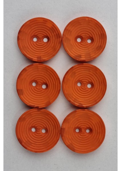 Akrilik Yuvarlak Daire Desenli Mat Turuncu Kaban Çeket Hırka Yelek Düğmesi 6 Adet