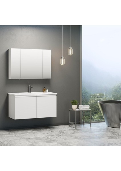 Terme 100 cm Kaşmir Banyo Dolabı Takımı