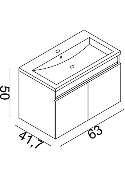 Tokyo 65 cm Mdf Banyo Lavabolu Alt Dolap Kafkas Meşe - Beyaz indirimleri