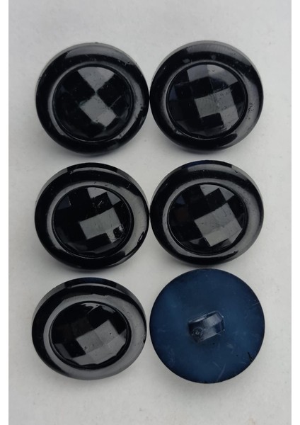 Akrilik Bombeli Yuvarlak Lacivert Kaban Çeket Hırka Yelek Düğmesi 6 Adet