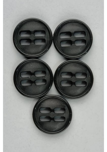 Orta Akrilik Dikdörtgen Delikli Füme Kaban Çeket Hırka Yelek Düğmesi 5 Adet