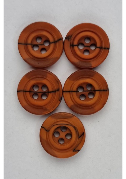 Küçük Boy Akrilik Batik Desenli Turuncu Kaban Çeket Hırka Yelek Düğmesi 5 Adet