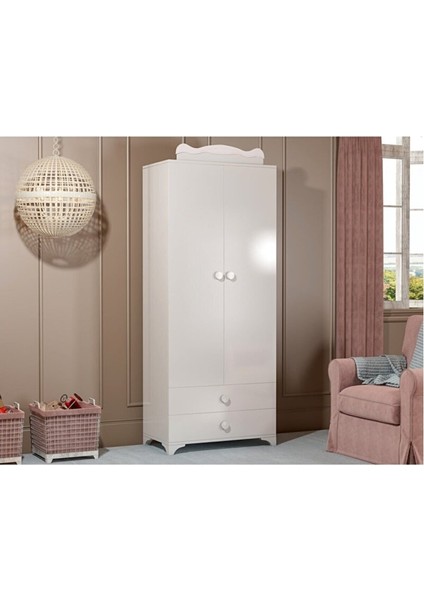 Bdlp 058 Babysun 2 Kapılı 2 Çekmeceli Dolap Beyaz