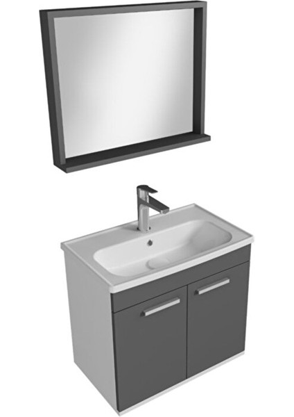 Rubino Banyo Dolabı Beyaz - Antrasit 60 cm indirimleri
