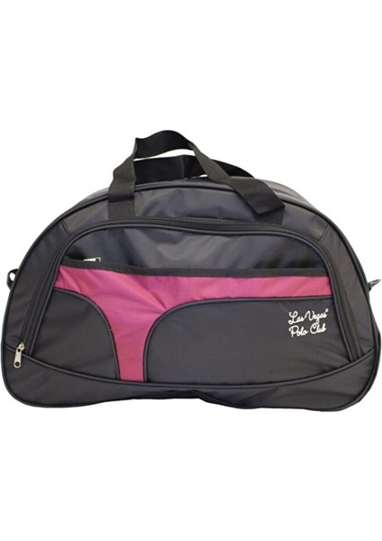 Unisex Siyah Pembe Şık Spor Seyahat El Çantası Büyük Boy