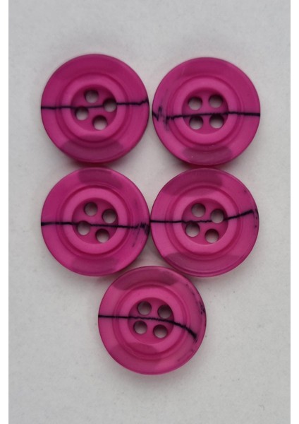 Küçük Boy Akrilik Batik Desenli Pembe Kaban Çeket Hırka Yelek Düğmesi 5 Adet