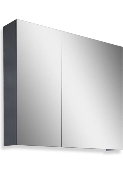 Kahire 80CM Mdf Banyo Aynalı Üst Dolap Antrasit
