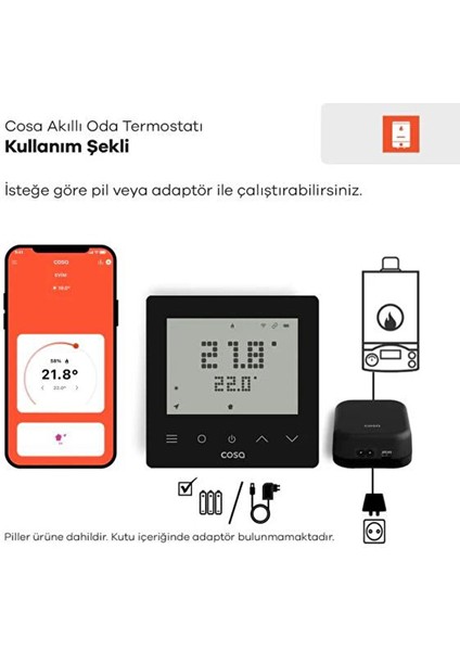 Oda Termostatı Kablosuz Kombi Kontrolü V5 modelleri