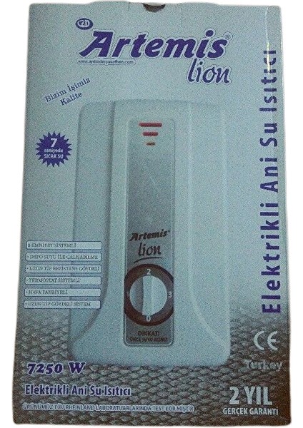 Lion 9000 Watt Elektrikli Şofben Yüksek Isı Sıgorta ve Kutusu Dahil