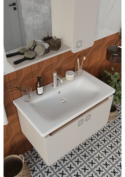 Banyo Selvi 80 cm Demonte Banyo Dolabı Aynalı Dolaplı Üst Dolap Lavabo fiyatları
