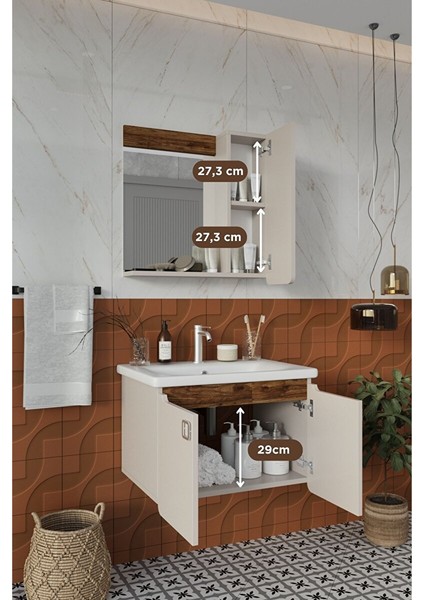 Banyo Selvi 80 cm Demonte Banyo Dolabı Aynalı Dolaplı Üst Dolap Lavabo fırsatları