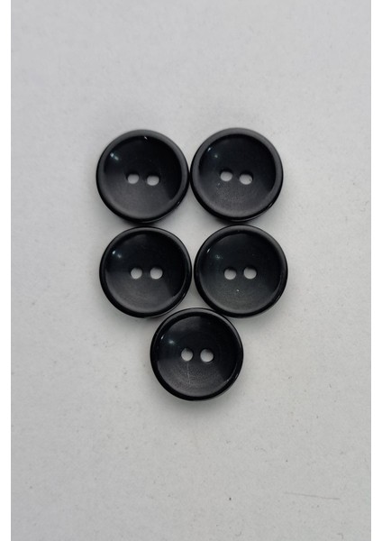Küçük Boy Delikli Çanak Siyah Hırka Çeket Yelek Düğmesi 5 Adet