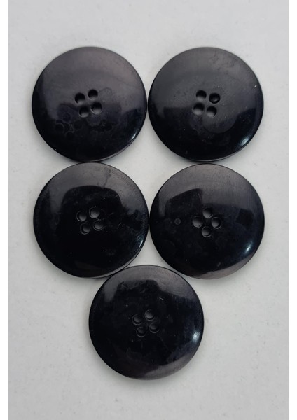 Akrilik Yuvarlak Batik Desen Siyah Çeket Hırka Yelek Düğmesi 5 Adet