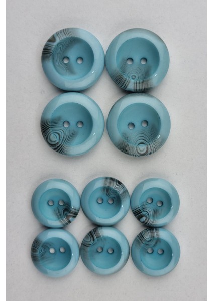 Akrilik 4 Adet Büyük 6 Adet Küçük Çanak Mavi Kaban Çeket Hırka Yelek Düğmesi