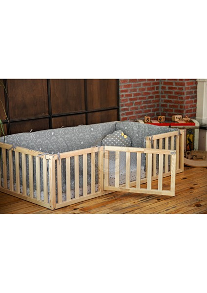 Montessori Kapılı Ahşap Çocuk Yatağı 120X200 cm fırsatları