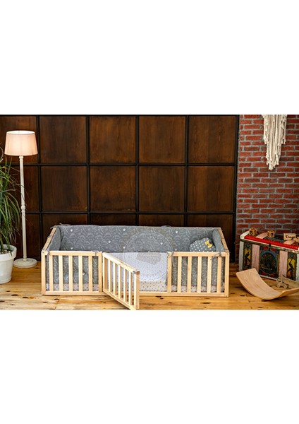 Montessori Kapılı Ahşap Çocuk Yatağı 120X200 cm indirimleri