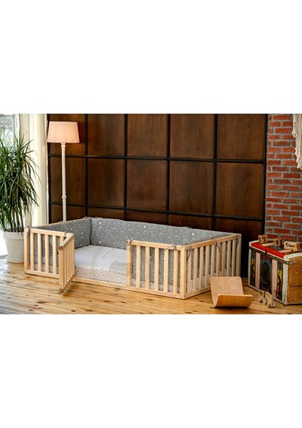 Montessori Kapılı Ahşap Çocuk Yatağı 120X200 cm