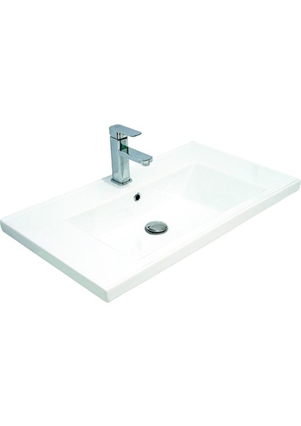 Napoli 80 cm Mdf Banyo Dolabı Seti Antrasit Beyaz