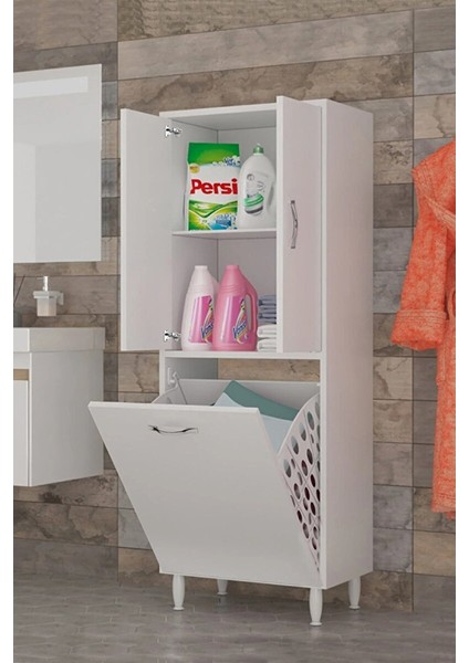 Azzuri̇ Kopya - Home Infinity Kirli Çamaşır Sepetli Banyo Kiler Oyuncak Çok Amaçlı Dolap Azr-10-11