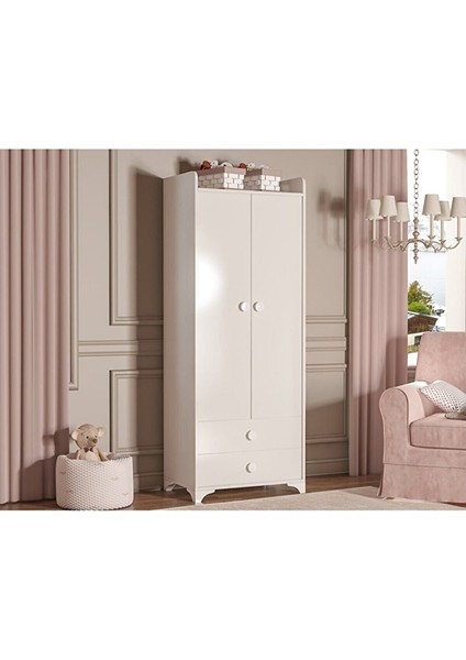 Bdlp 048 Swing 2 Kapılı 2 Çekmeceli Dolap Beyaz BDLP048BEYAZ Bebek