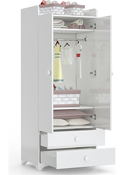 Bdlp 048 Swing 2 Kapılı 2 Çekmeceli Dolap Beyaz BDLP048BEYAZ Bebek fiyatları