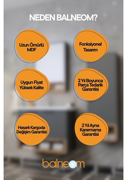 Lale 70 cm Set %100 Mdf Lavabolu Banyo Dolabı + Aynalı Dolap + Boy Dolabı