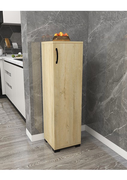 Çok Amaçlı Tek Kapaklı Mini Dolap Erzak Dolabı Banyo Dolabı