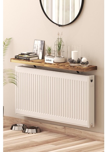 Petek Üstü Uçan Raf Dresuar Duvara Montajsız Kalorifer Peteği Üstü Raf 100X18CM Ykm