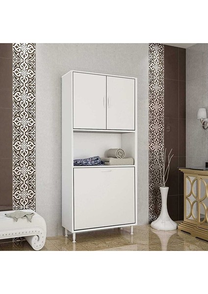 Milano 75 x 160 cm 2 Li Çamaşır Bölmeli Banyo Dolabı modelleri
