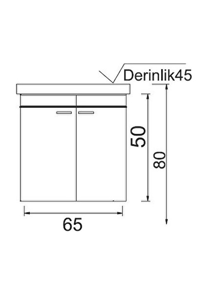 Denko Terra 65 cm Mdf Antrasit Gri Banyo Dolabı Alt Modül, Lavabo modelleri