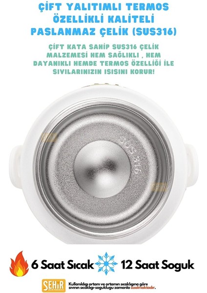 Diller 520ML Yeni Koleksiyon Sevimli Hayvanlar Süslü Pipetli/pipetsiz Boyun Askılı Paslanmaz Çelik Termos Puppy Party indirimleri