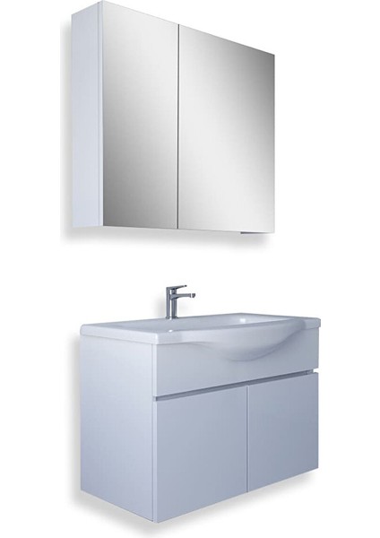 Kahire 80 cm Mdf Banyo Dolabı Seti Beyaz