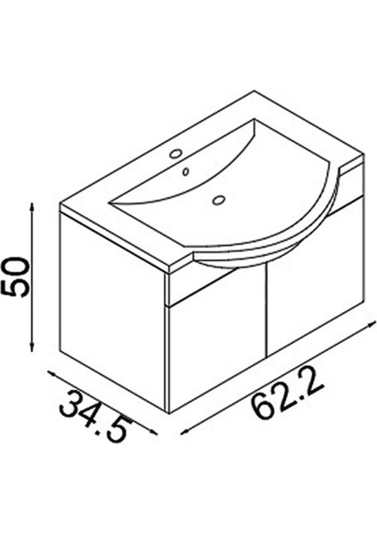 Kahire 65 cm Mdf Banyo Lavabolu Alt Dolap Beyaz fırsatları
