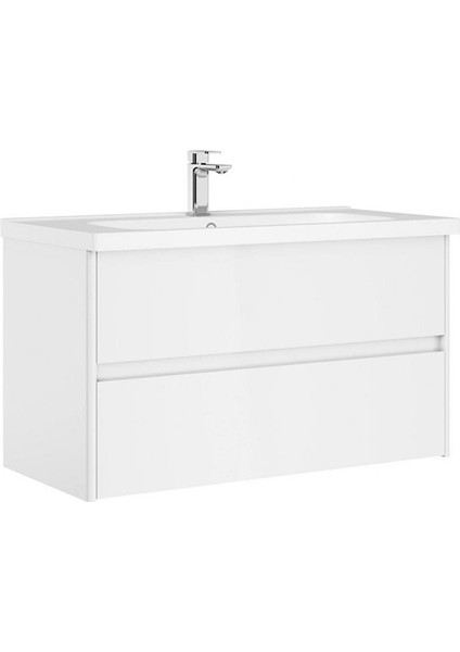 Düden 80 cm Mdf Çekmeceli Beyaz Banyo Dolabı Takımı ve Boy Dolabı fiyatları