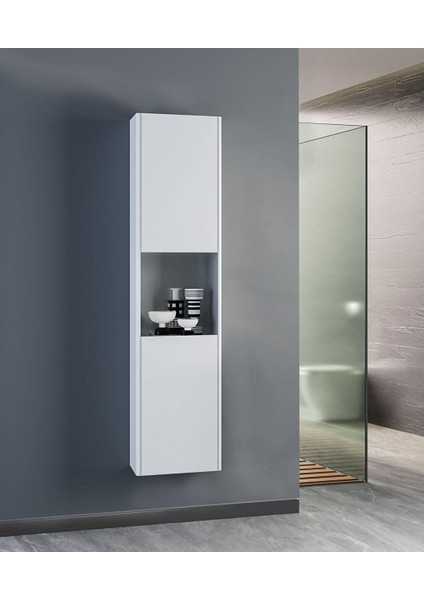 Düden 80 cm Mdf Çekmeceli Beyaz Banyo Dolabı Takımı ve Boy Dolabı modelleri