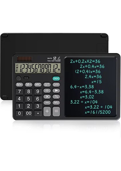 Ofis Kullanimi Igin Yazi Tahtasi ile Bir Elektronik Hesap Makinesinde LCD Yazma Tableti 2 ile 12 Haneli Bilimsel Hesap Makinesi