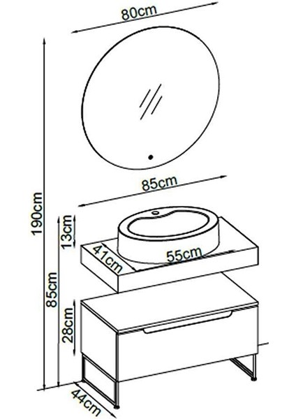 Toledo Banyo Dolap Takımı Toledo 2885 V31 85CM Beyaz fiyatları
