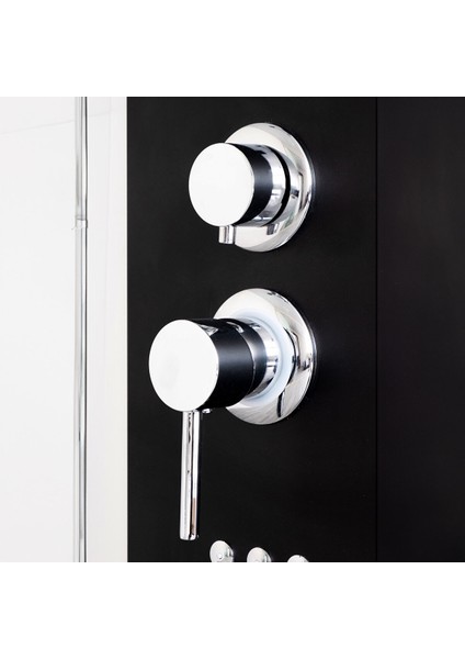 Banora Infinity Lux Masaj Etkili Duş Paneli, 5 Fonksiyonlu, Paslanmaz Çelik, Tepe Duş, Şelale Sistem, Siyah fırsatları