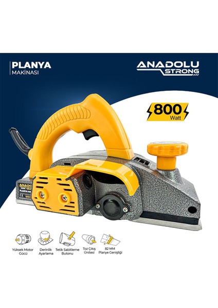 Anadolustrong ANS1024 800W Metal Şanzıman Çift Bıçaklı 82MM Derinlik Ayarlamalı fiyatları