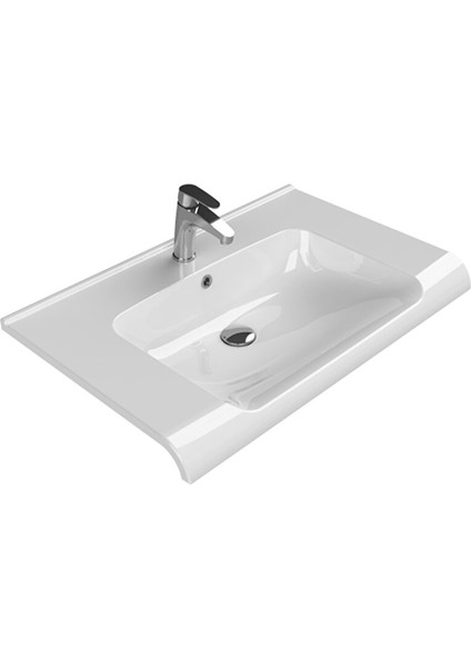 Turkuaz 80*50 cm Anova Dolap Uyumlu Etejerli Lavabo - 090700