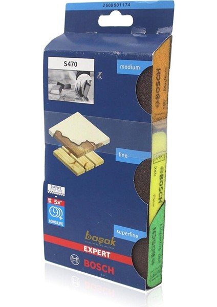 Expert S470 3'lü Set Sünger Zımpara 69X97X26 mm 2608901174 modelleri