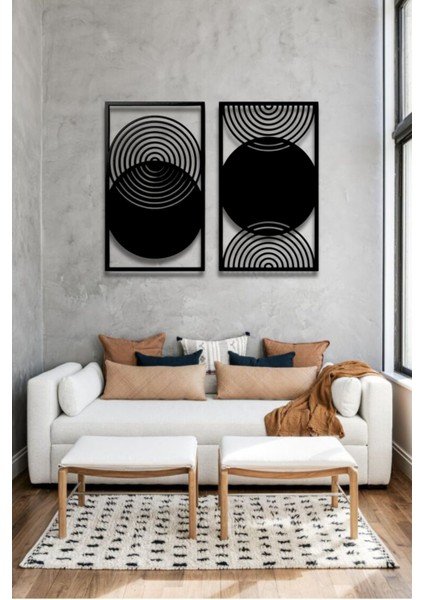 Bohem Stil Modern 2 Li Metal Duvar Dekoru Seti modelleri