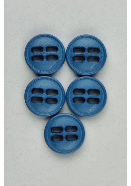 Küçük Akrilik Dikdörtgen Delikli Mavi Kaban Çeket Hırka Yelek Düğmesi 5 Adet