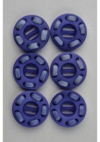 Akrilik Deri Süslemeli Yuvarlak Saks Kaban Çeket Hırka Yelek Düğmesi 6 Adet