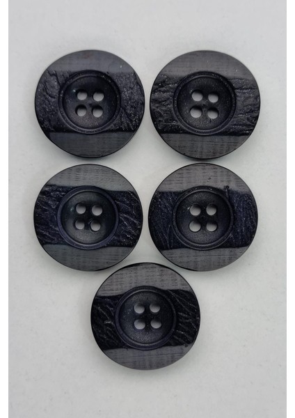 Küçük Boy Akrilik Dört Delikli Lacivert Kaban Çeket Hırka Yelek Düğmesi 5 Adet
