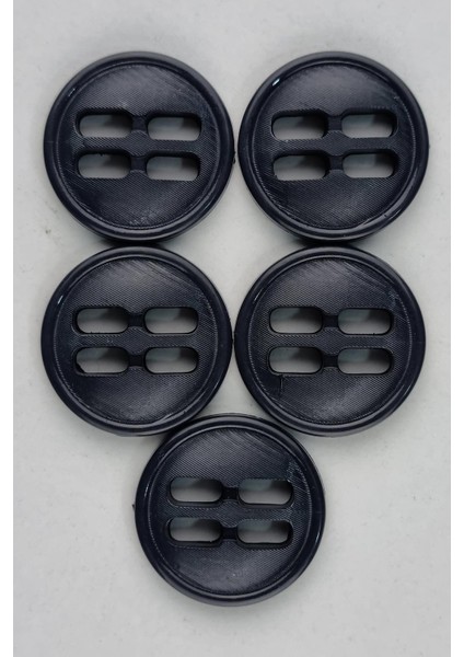 Büyük Akrilik Dikdörtgen Delikli Koyu Lacivert Kaban Çeket Hırka Yelek Düğmesi 5 Adet