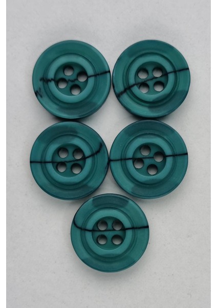 Küçük Boy Akrilik Batik Desenli Mint Kaban Çeket Hırka Yelek Düğmesi 5 Adet