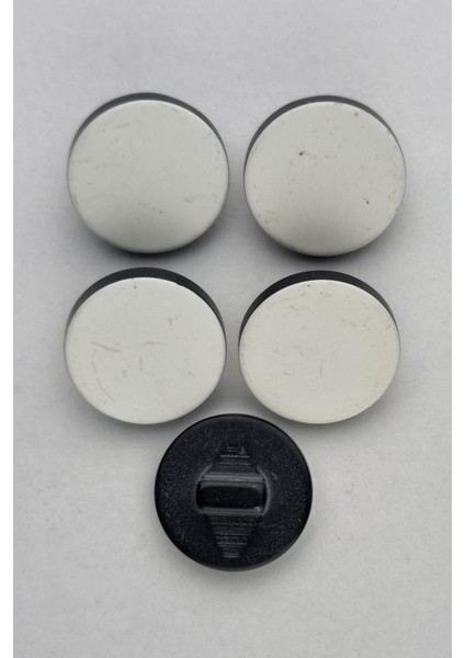 Küçük Boy Akrilik Süet Beyaz Kaban Çeket Hırka Yelek Düğmesi 5 Adet